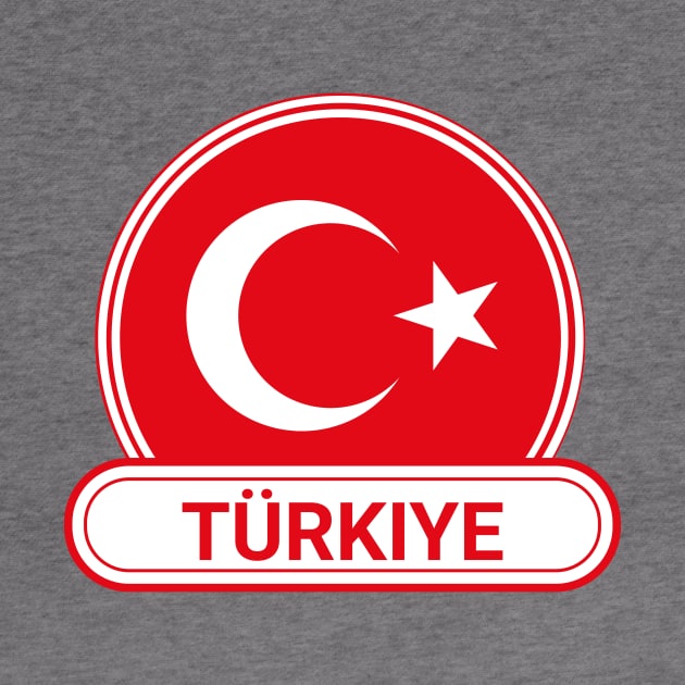 Turkiye - Turkey Country Badge - Turkey Flag by Yesteeyear